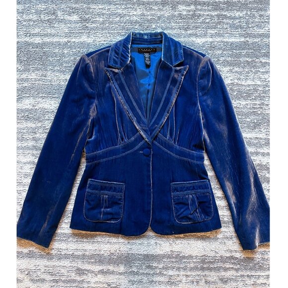 Laundry Dark Blue Velvet Blazer - Picture 1 of 4